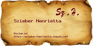 Szieber Henrietta névjegykártya